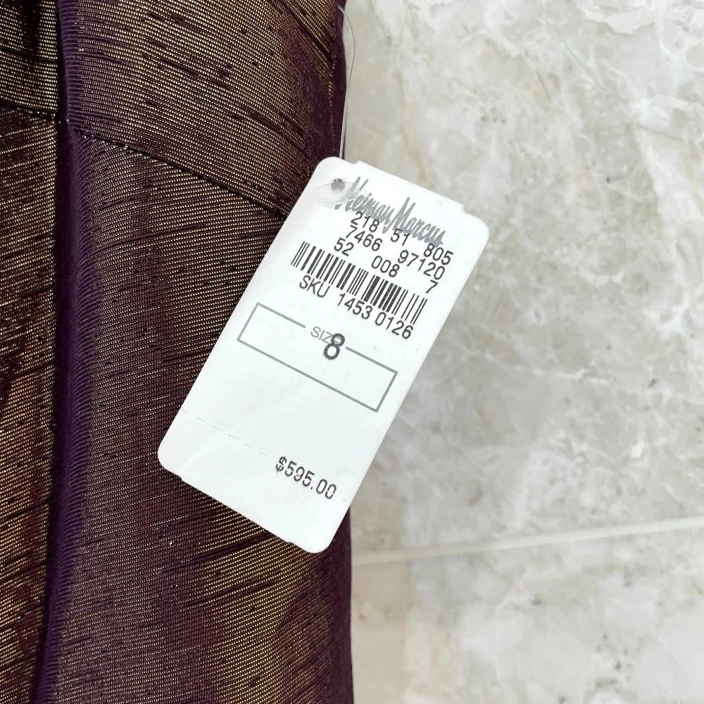 VERA WANG LAVENDER LABEL {8} Dress Metallic Crystals Beading - Picture 10 of 13